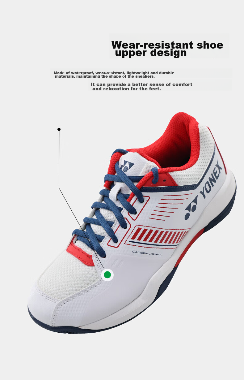 YONEX Unisex Badminton Shoes Non-Slip Durable Breathable Training Shoes SHBSF1WEX Light Beige Size 42 5