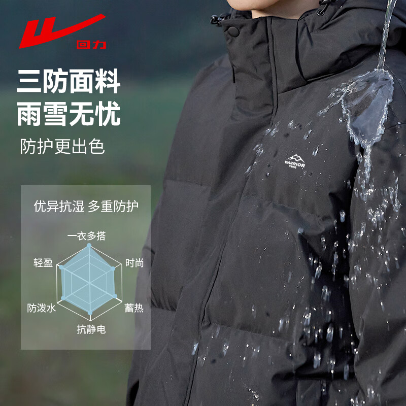Warrior Men's Winter Thickened Cotton Padded Mid-Length Hooded Student Bread Jacket Cotton Coat New Year Battle Robe