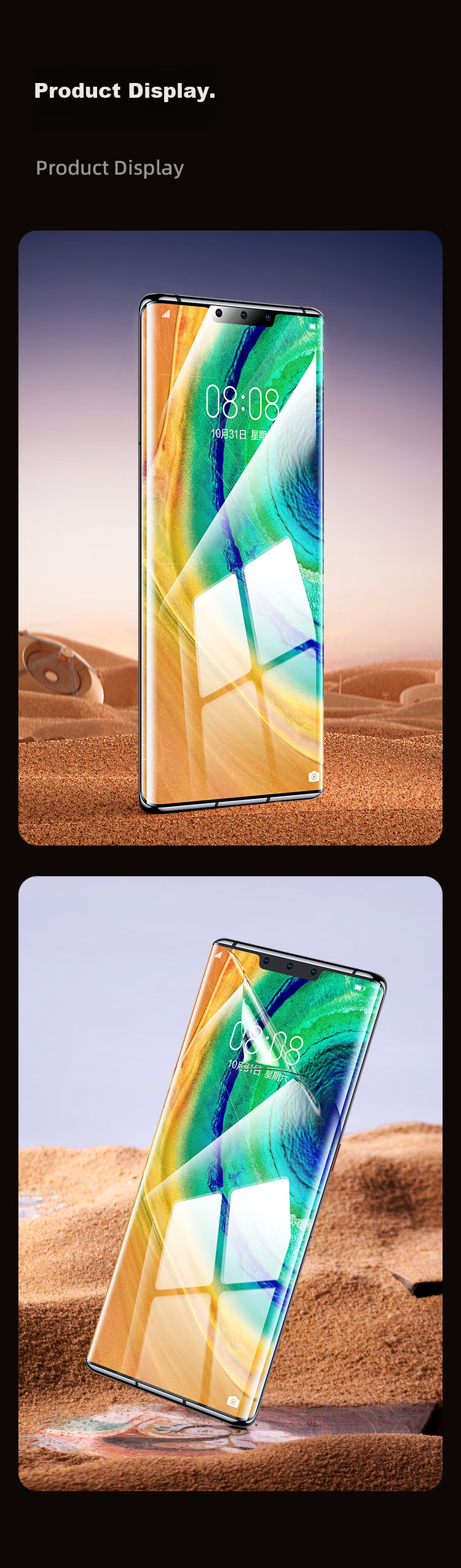 BIAZE [Ultra-Fast Repair 2 Pieces], Suitable for Huawei Mate30Pro/30Epro Phone Screen Protector, Mate30RS Hydrogel Soft Film, Non-Tempered High-Definition Anti-Fingerprint Protection JM167 12