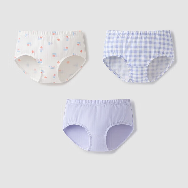 Bananain Children's Underwear, Class A Cotton, 10A Antibacterial, for Girls Ages 3-6 Teenage Triangle Panties, 3-Pack