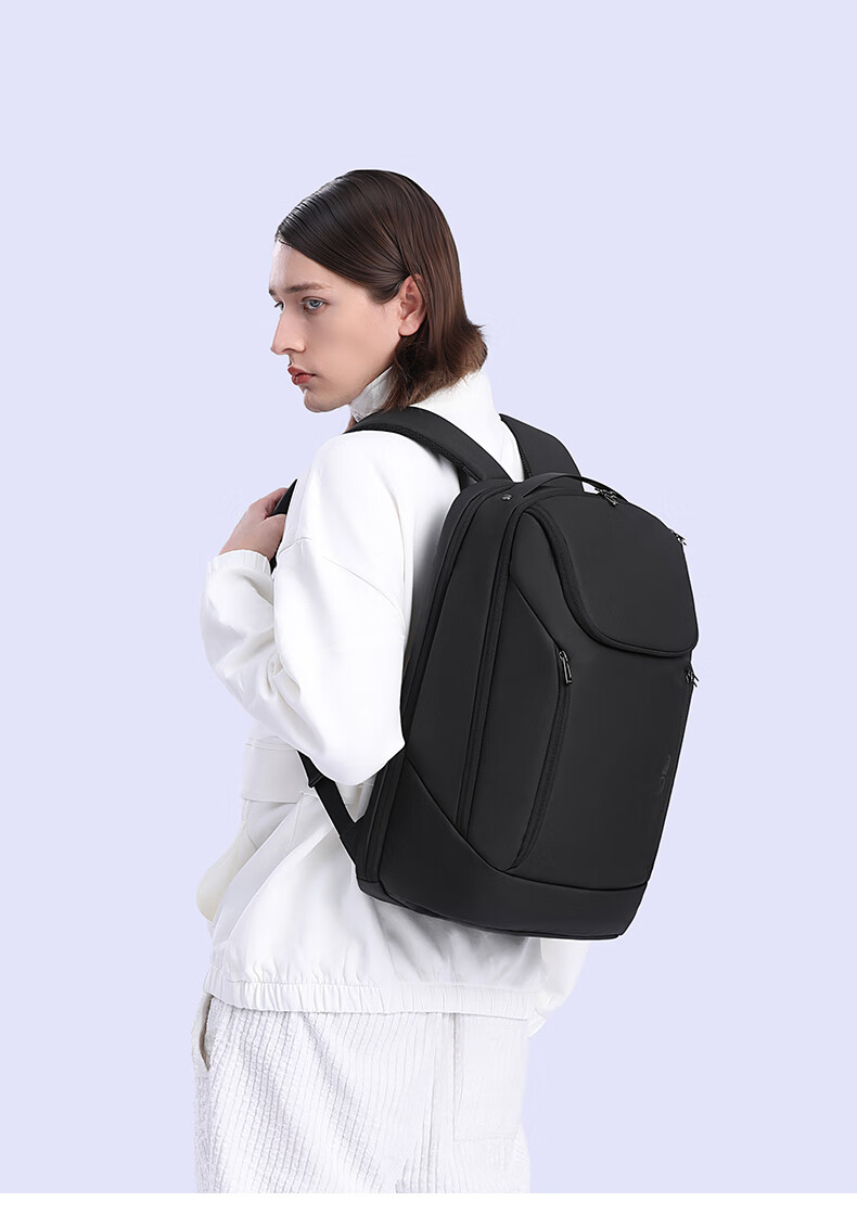 Bange Men's Large Capacity Backpack Business Travel Bag College Student 17.3-inch Laptop Backpack Double Shoulder Bag Black Gift 3