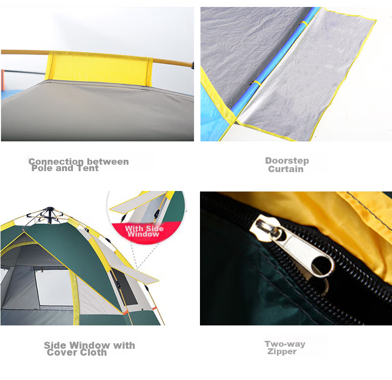 BeiJiLang Outdoor Tent Blackout Sunshade Automatic Quick-Open Camping Overnight Park Picnic Rainproof Breathable Hexagonal Tent 10