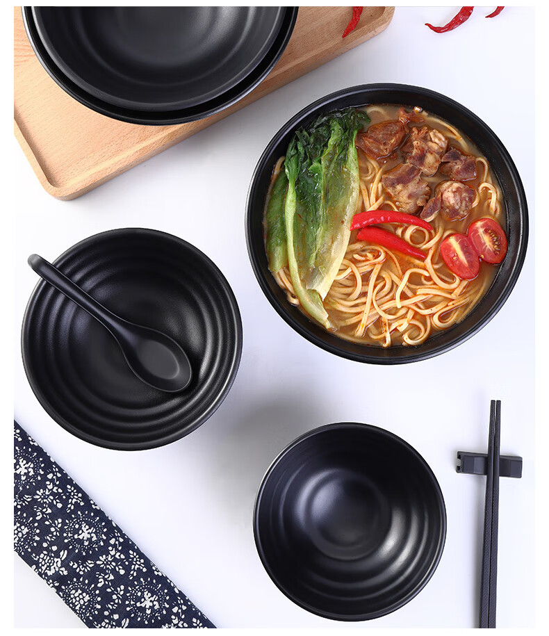Shiyong Mianan Spiral Noodle Bowl, 7 Inches, Set of 5, Large Soup Bowl, Noodle Restaurant Commercial Tableware, Plastic Bowl, SY-5002 8