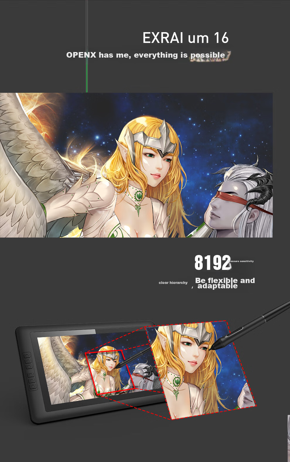 UGEE Digital Drawing Tablet, 16K Pressure Sensitivity, Handheld Graphics Pad, Writing Tablet for Computer, Online Class Writing Pad, Drawing Board, Electronic Drawing Pad M908 11