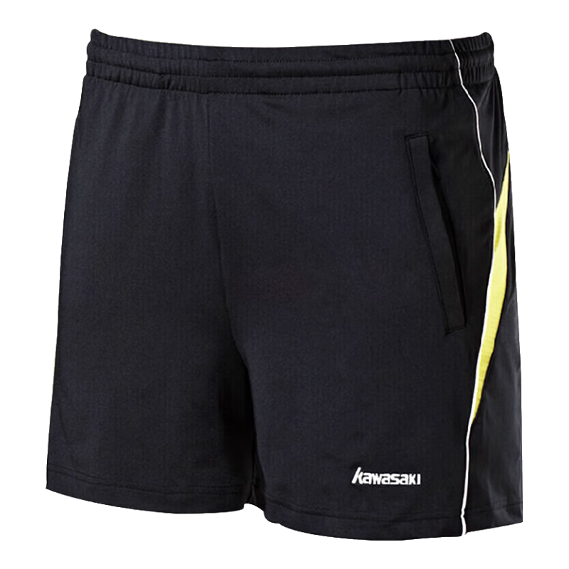 KAWASAKI Badminton Shorts for Men, Women And Unisex Casual Sports Shorts Breathable Sweat-Wicking Black YMB-181 L