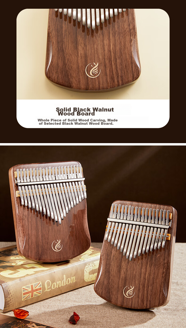 Asasi Kalimba Thumb Piano, 21 Keys, Rosewood, Portable Finger Piano for School Students And Children, Birthday Musical Instrument Gift 8