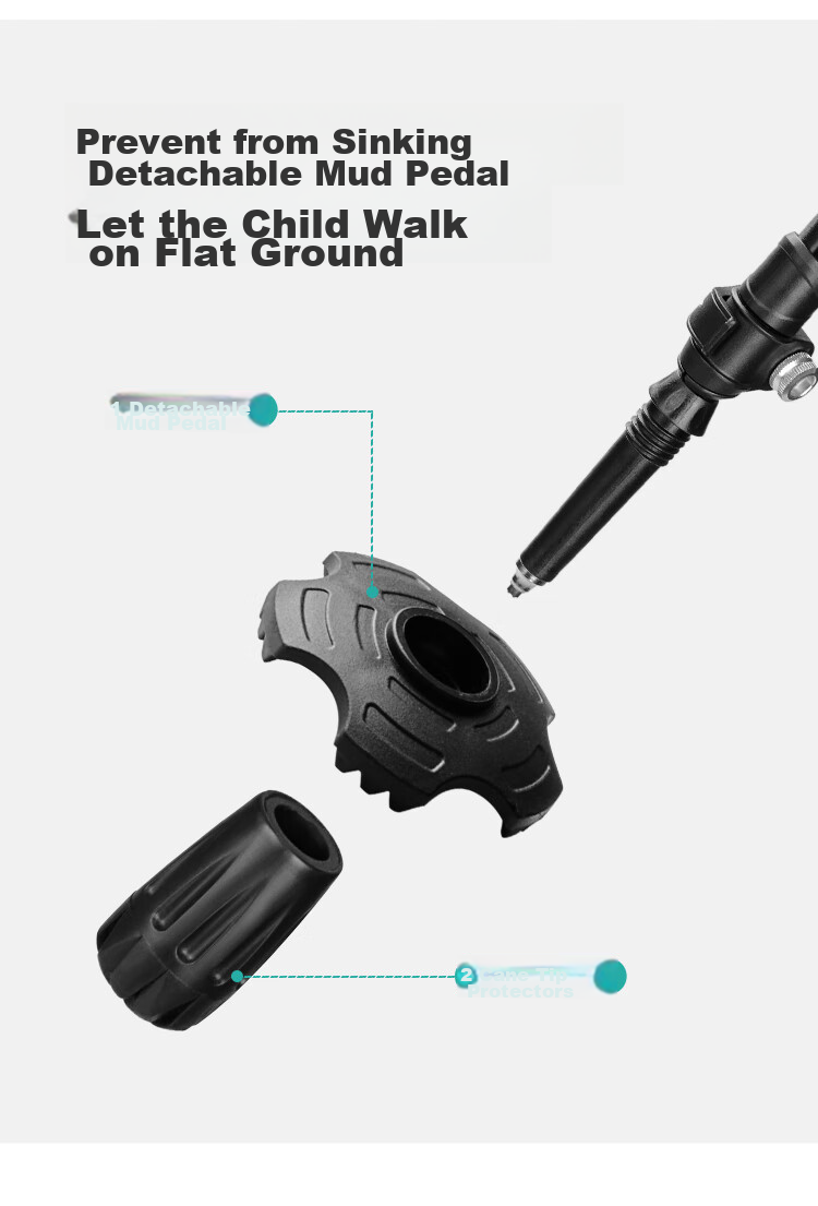Pelliot [Qingyi AL] Children's Outdoor Trekking Pole, Aluminum Alloy Telescopic Hiking Stick, 166036026 Gree 15