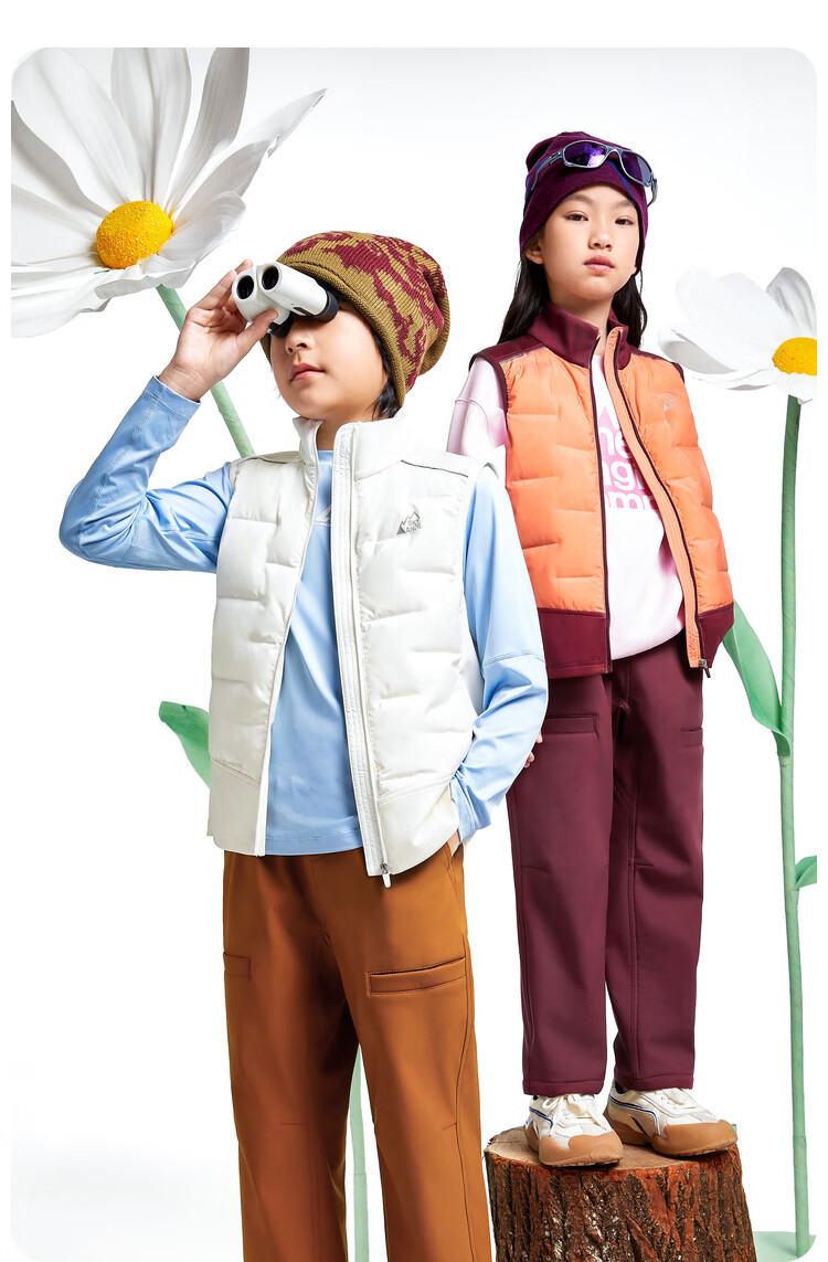 Annil Children's Clothing, Boys And Girls Stand-Collar Lightweight down Vest, 2024 Winter New Casual Patchwork Warm, Oak Brown, Size 160 7