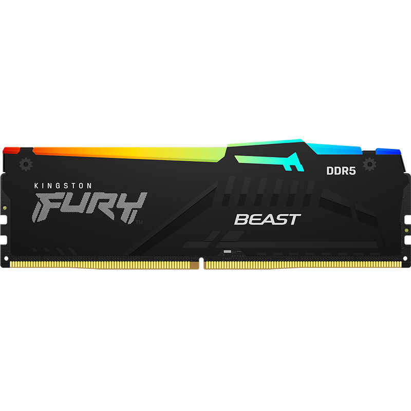 Kingston FURY 64GB (32G×2) Kit DDR5 5200 Desktop Memory Module, Beast Series, RGB Light Bar, HyperX