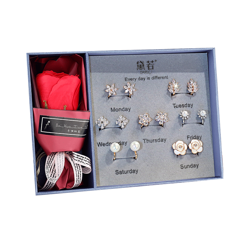 Dairuo No-Earring Ear Clips for Women, One-Week Earrings, Niche Rose Design, Elegant And Slimming, Practical Birthday Gift for Girlfriend