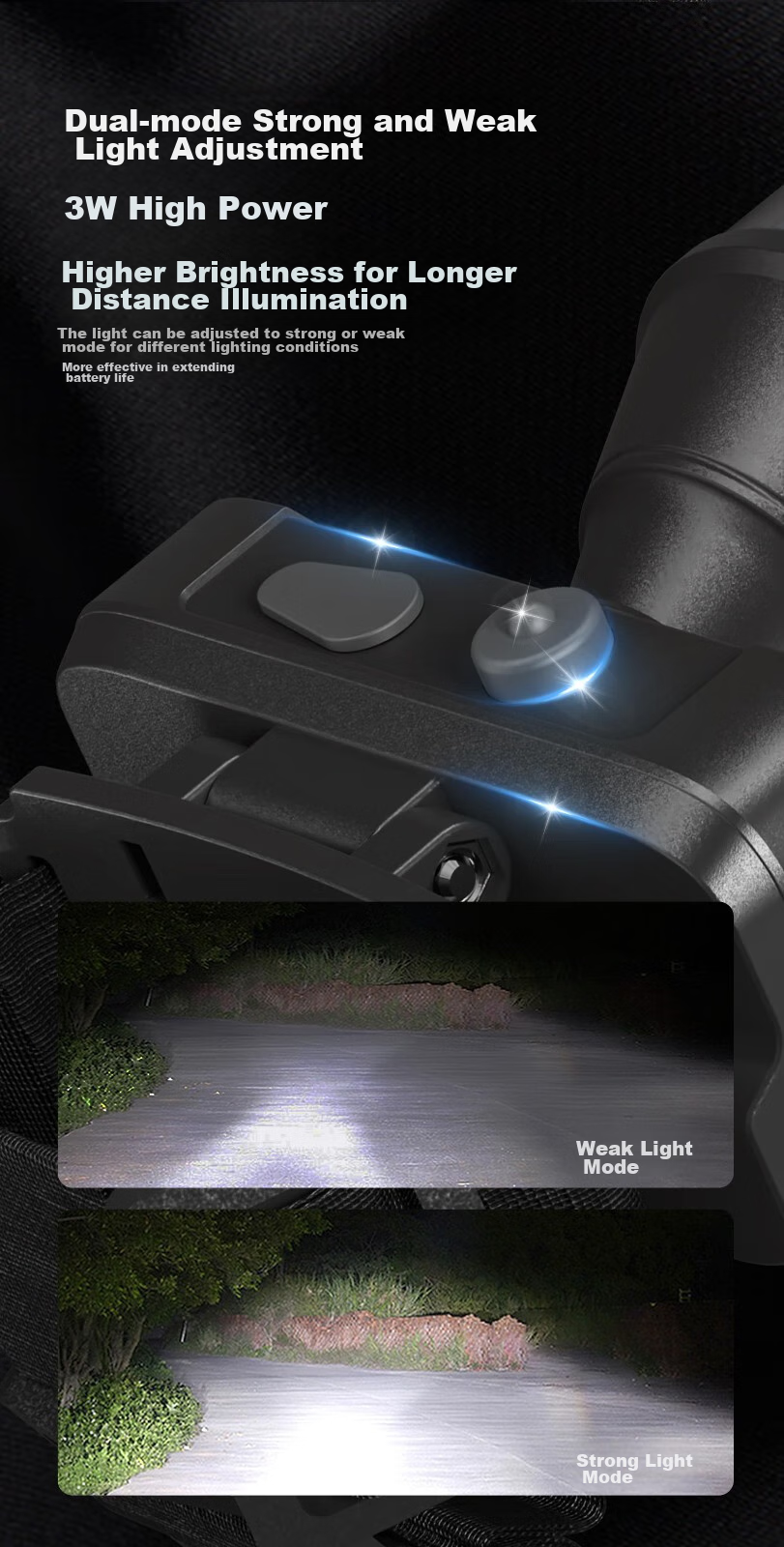 DP High-Brightness Headlamp, Ultra-Bright Head-Mounted Lithium Battery Flashlight, Outdoor Lighting, Night Fishing Long-Range Mining Lamp LED-7228 3