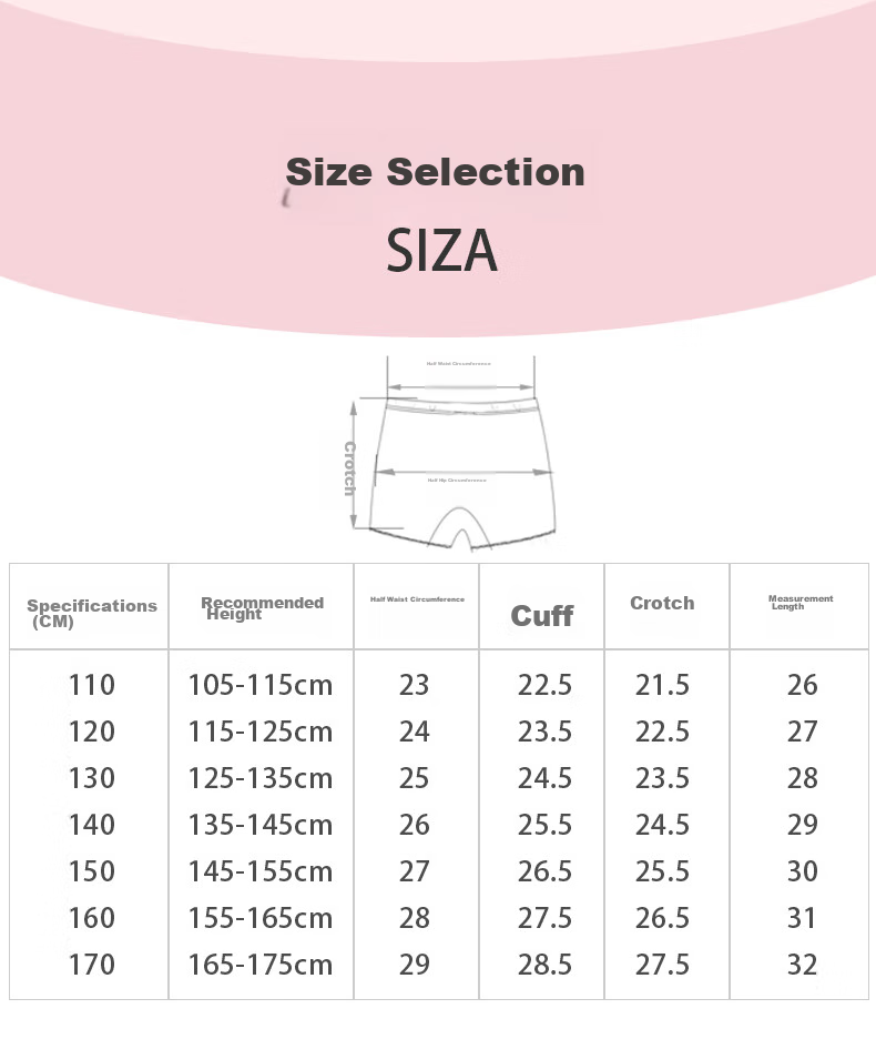 Duomiaowu Girls' Safety Shorts, Anti-Exposure, Summer Thin Ice Silk Children's Underwear, Breathable Baby Boxer Briefs, K00091 White And Black, 140cm (Suitable for 135-145cm) 4