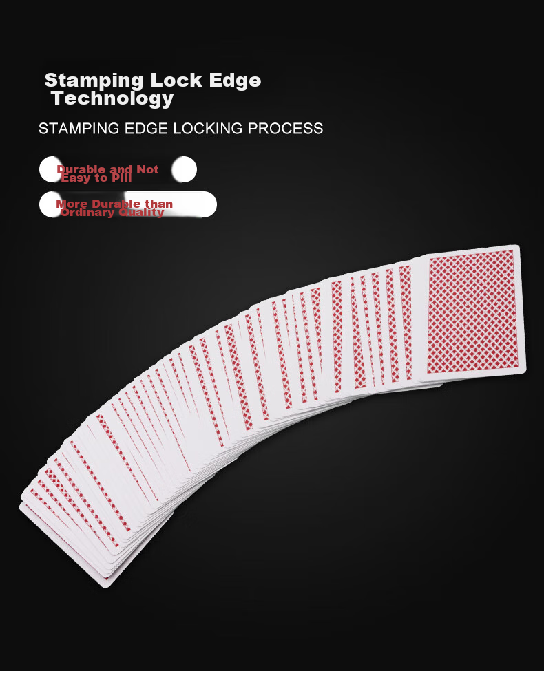 Huasheng Plastic Playing Cards, Durable, Foldable, Resilient, Waterproof Entertainment Cards, Model 6099, Red, Single Deck 2