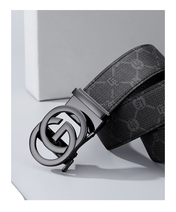 GOLF Top-Grain Leather Belt for Men, Printed Men's Belt with Automatic Buckle, Denim Belt Gift Box Set, Ideal for Father Or Boyfriend Gifts 11