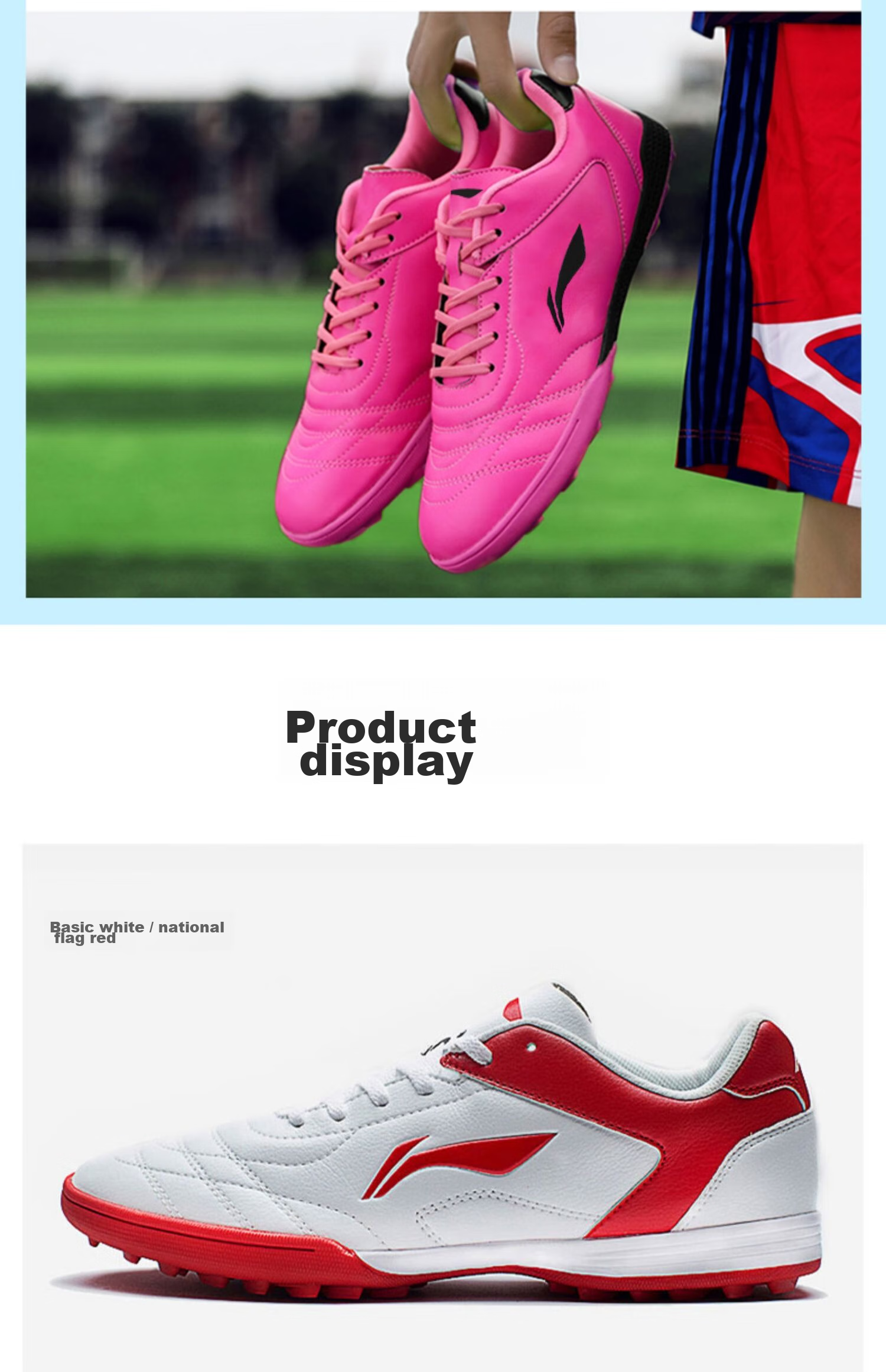 Li-Ning Soccer Shoes, TF Turf Cleats, for Men, Women, Adults, Children, Teenagers, Professional Training Shoes, Middle School Entrance Exam, Summer Breathable Cleats 22