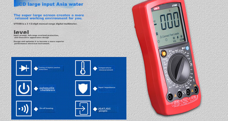 UNI-T UT58A Large Digital Multimeter, Universal Meter for Home Use, Electrician's Meter, Multi-Function Meter 6