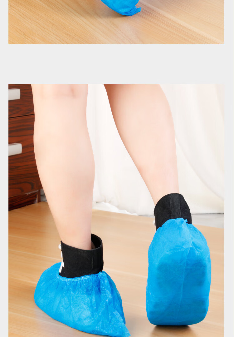 YOUAO Disposable Shoe Covers, Non-Woven Fabric, 100 Pieces, Extra Thick, Indoor Breathable, Dust-Proof Foot Covers, Wear-Resistant, Non-Slip, Enlarged Size, 400g 12