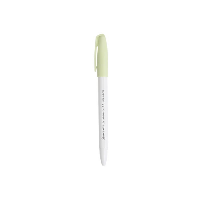 KOKUYO Anterique Collaboration Retractable Gel Pen Office Signing Pen 0.5mm Black Ink Light Green Barrel 1 Piece WSG-PR3035LG