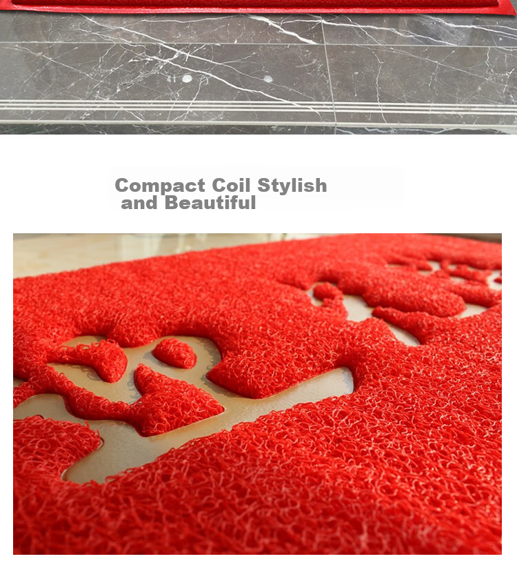 DIYIN Entrance Door Mat, Welcome Doormat, Waterproof Loop Pile Mat for Main Doorway, Non-Slip Mat, Red without Text, 50*70cm 5