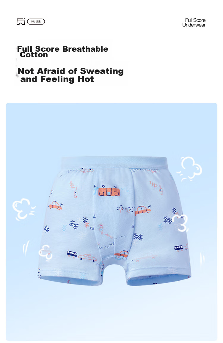 PurCotton Girls' Cotton Boxer Briefs, Soft And Breathable, 2-Pack, Little Elephant + Balloon (Boxer), 120 9