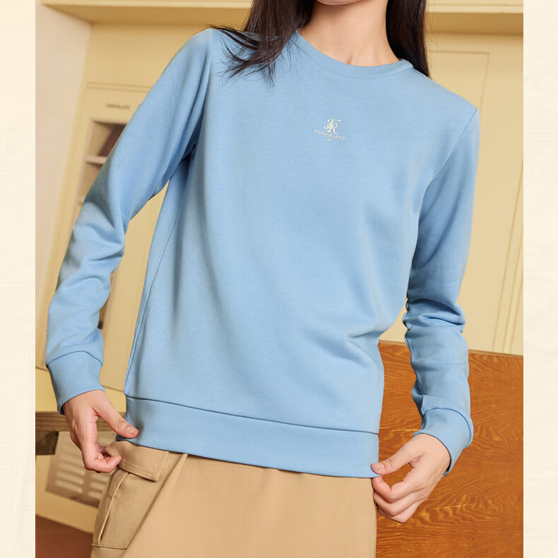 361° Women's Sweatshirt, Spring Fleece-Lined Jacket, Sports Casual Round Neck Long-Sleeve Pullover Top, 662344801D-2 26