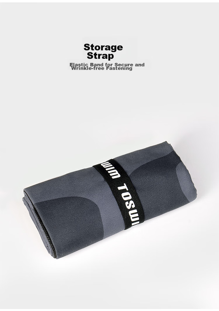 TOSWIM Quick-Drying Bath Towel, Swimming Towel, Sports Fitness Absorbent Towel, Travel Towel, Fast-Drying, Black And Silver, 140*70 11