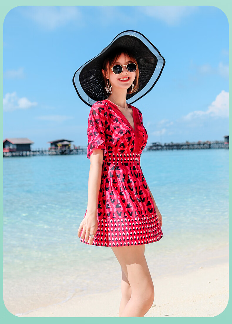Yifu Sun Protection Swimsuit for Women, Tummy Control Slimming Fairy Style, Trendy Korean Hot Spring Swimwear, Plus Size for Curvy Women And Students 21