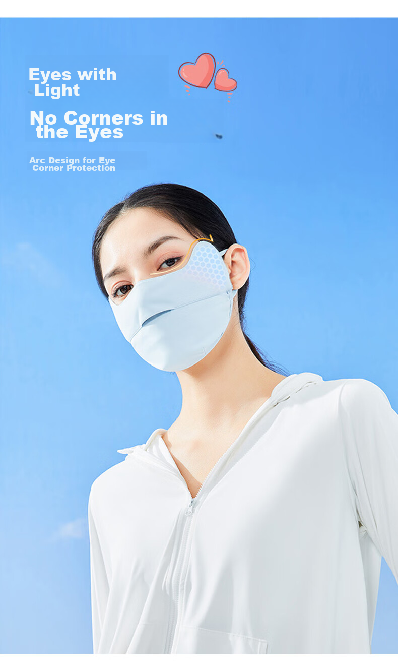 JOYTOUR Sun Protection Face Mask, UV-Resistant Face Mask, Ice Silk Thin Breathable Open Sun Visor Face Mask, Black 7