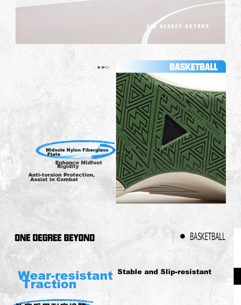 361° Men's Basketball Shoes, BIG3 Team 2.0 Spring Professional Training Breathable Sneakers for Men, 672431108-5 48