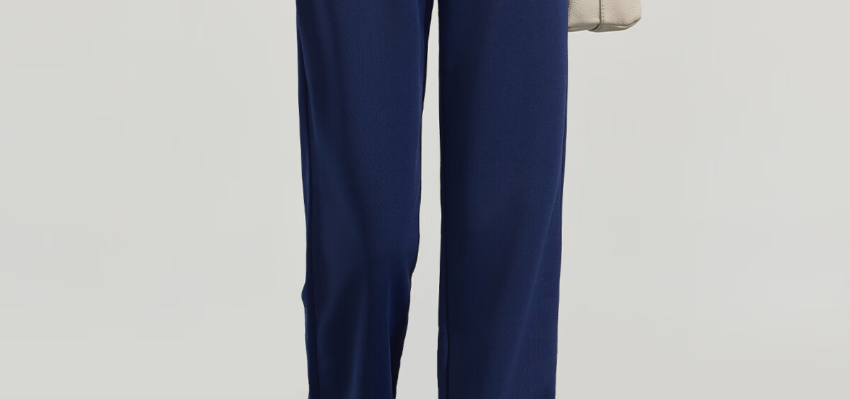 PinCai Women's Sports Pants Simple Solid Color Loose Straight Leg Elastic Waist Casual Pants P12KK5812 35