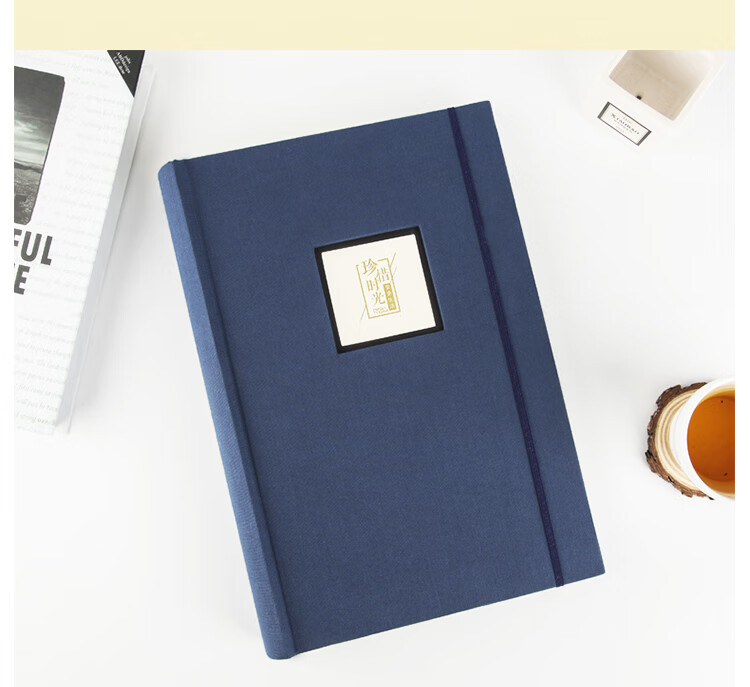 Nakabayashi, Pocket-Style Fabric Photo Album with 288 Pages And 6-Inch Inserts, Insert-Style Photo Collection Storage Book, Family Photo Album with Writing Space, Navy Blue, NBCK-3UP6 9