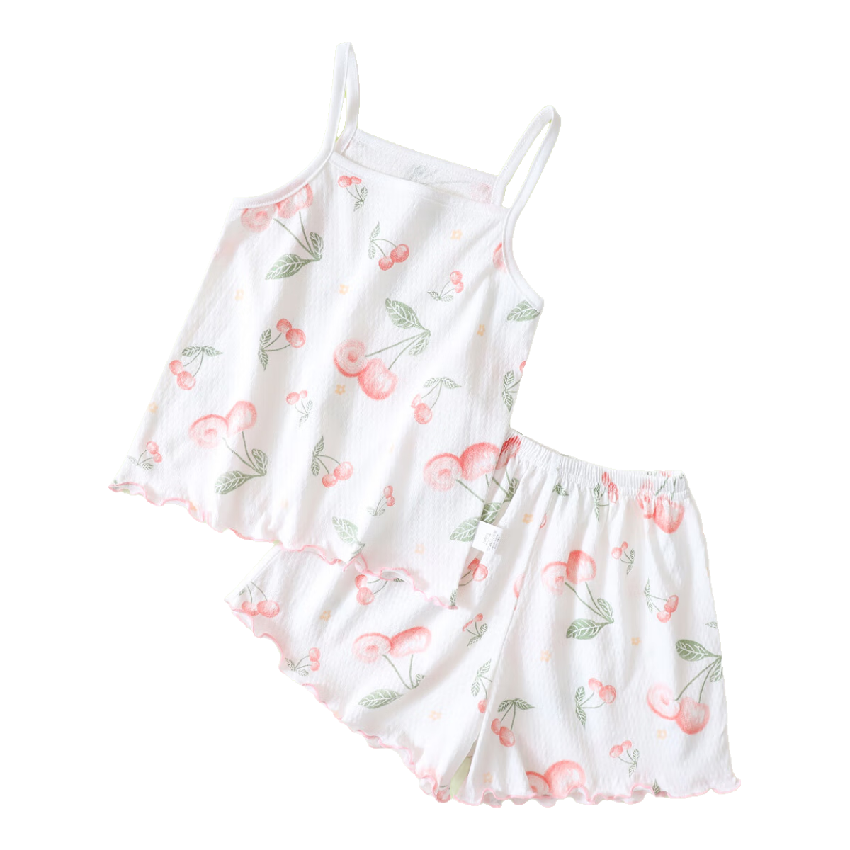 DEESHA 100% Cotton Class A Girls' Summer Mesh Tank Top Pajama Set