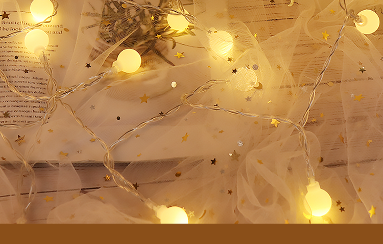 TaTanice Round Ball String Lights, 3 Meters, 20 Lights, Decorative String Lights, Birthday Gift, Colorful Lights, Ambient Decoration, Warm White 8