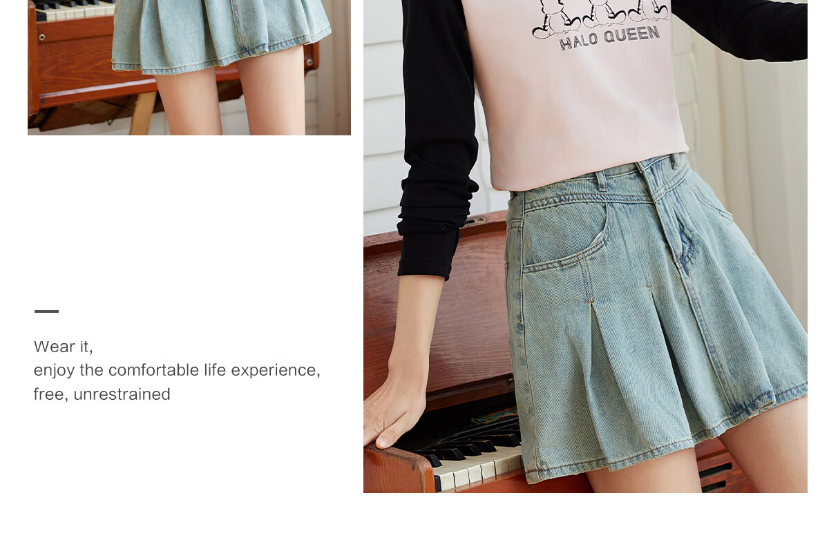 Halo Queen Long-Sleeve T-Shirt for Women, Wilderness Maillard Style Spring And Autumn Raglan Sleeve Rabbit Base Shirt Casual New Product H143T2017 48