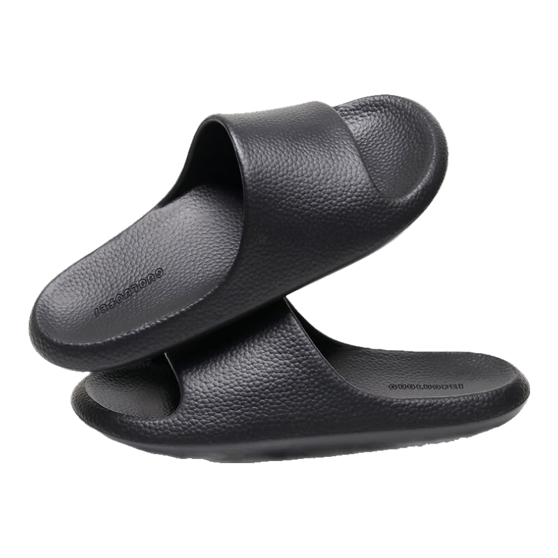 GUOLUOFEI Thick-Soled Slip-On Sandals for Men And Women, Summer Bathroom Shower Non-Slip Indoor Slippers, Black, Size 36-37
