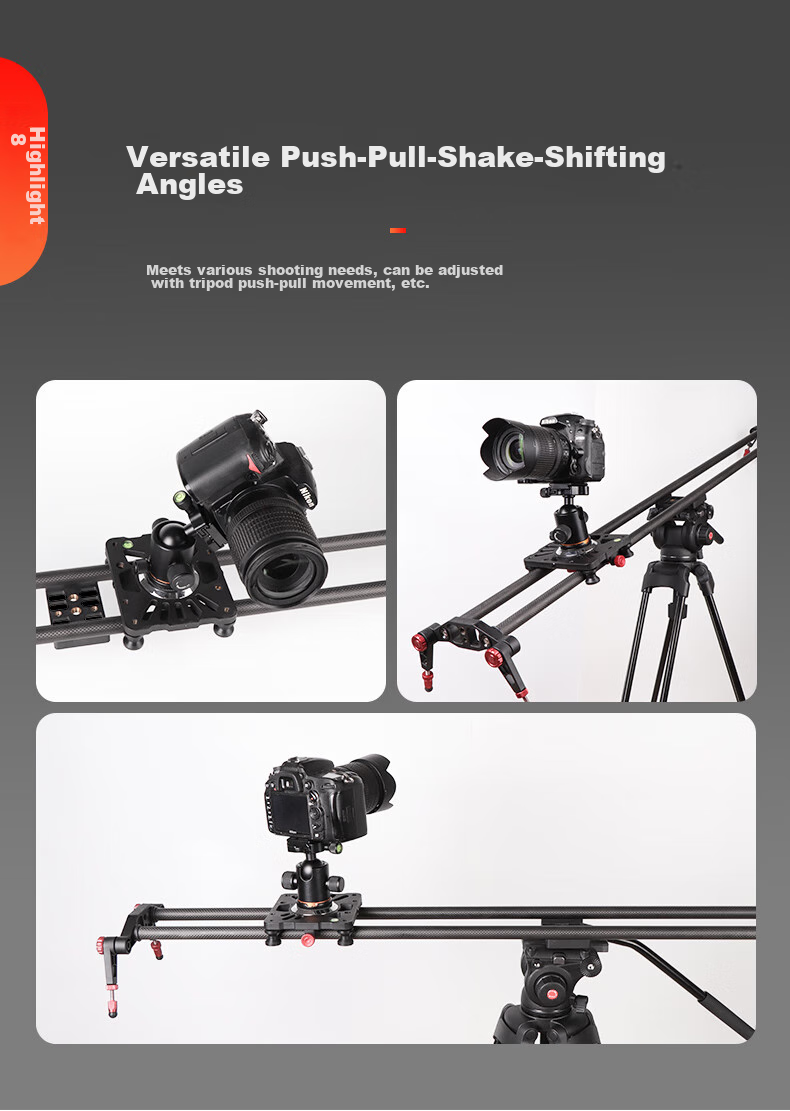Hakutatz 100cm Carbon Fiber DSLR Camera Photography Slider, Camera Track for 5D3, Video Shooting, Six-Axis Damping Follow Focus, Ball Head Gimbal 12