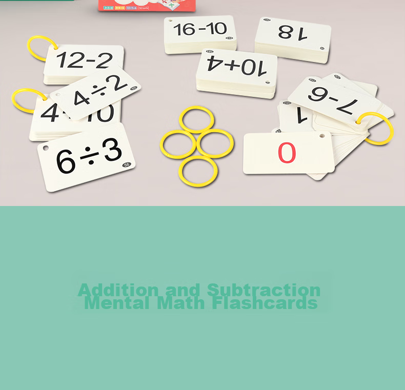 Huashimeng Mental Math Flashcards for First Grade Mathematics: Addition, Subtraction, Multiplication, And Division Tables, 0-20 Addition And Subtraction, 99 Multiplication And Divisio 2