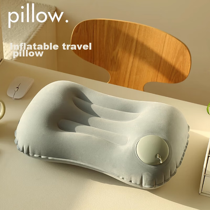 JAJALIN Inflatable Pillow, Travel Accessory, Portable, for High-Speed Rail And Long-Distance Flights, Sleeping Neck Pillow, Press-To Inflatable Pillow