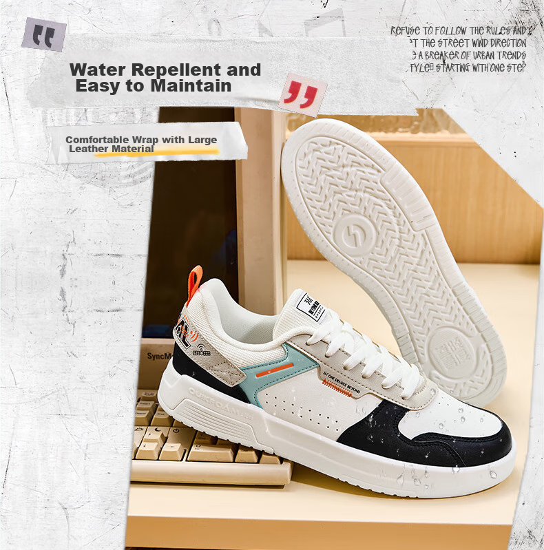 361° Men's Sports Shoes, Spring And Summer Retro Versatile Thick-Soled Warm White Casual Sneakers, Model 672136611-10 6