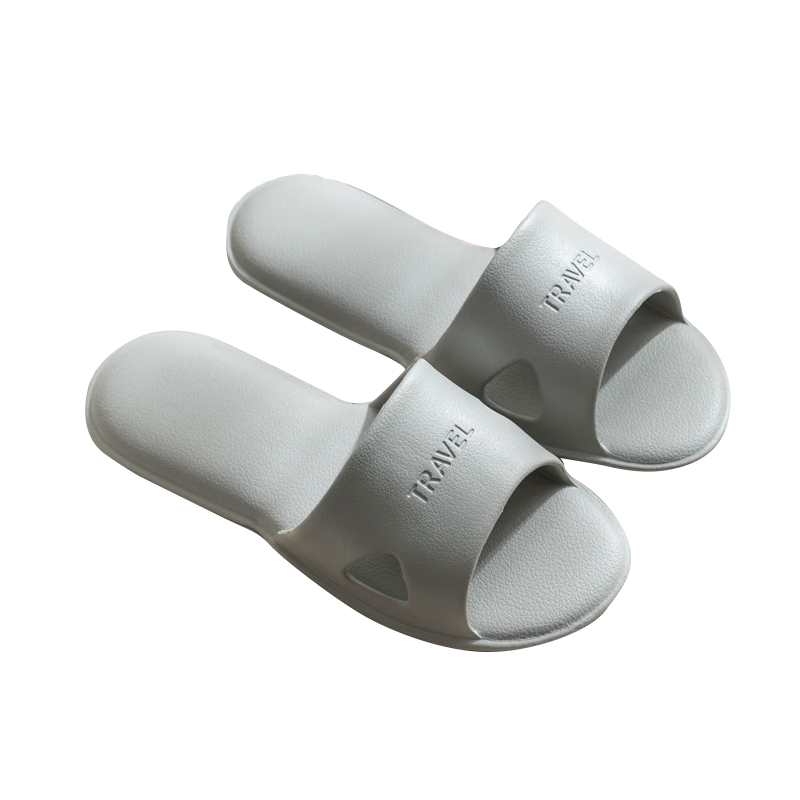 GUOLUOFEI Foldable Portable Slippers for Travel, Beach Shoes, Business Trips, Hotel Stays for Men And Women, Dark Gray, Size 40-41