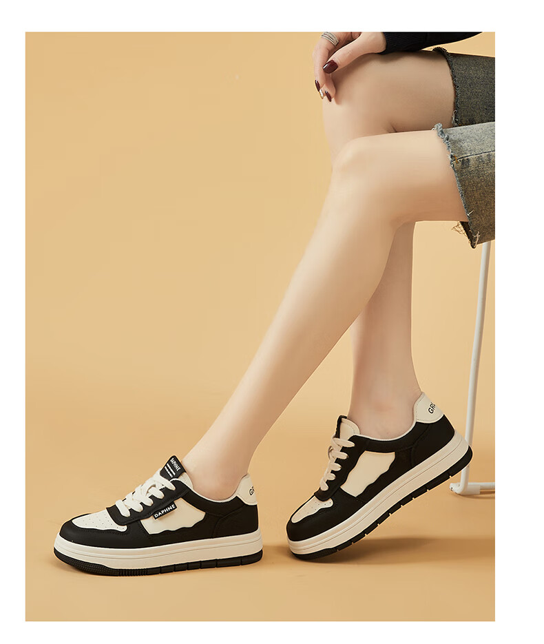 DAPHNE Low-Top Sneakers for Women, Thick-Soled Casual Sports Shoes with Soft Soles, Lightweight Versatile Women's Shoes 4623101076 Black 34 10