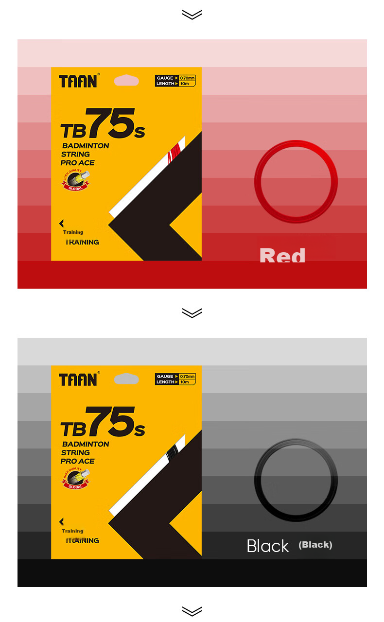 Taan Badminton Racket String, for Competition Training, Durable High-Elasticity Speed Type TB75S, Orange Color, 3-Pack 9
