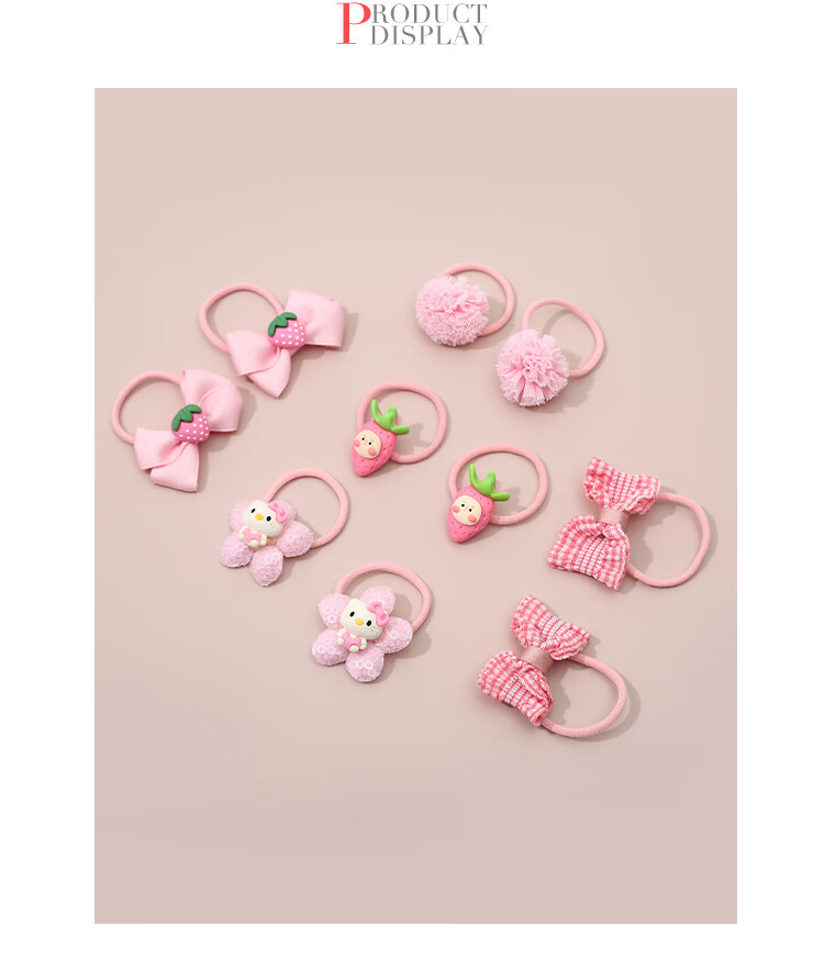 CHIMERA 4-Piece Children's Hair Ties, Bun Maker, High Ponytail Holder, Non-Damaging Hair Bands, Girls' Mid-Autumn Festival Gift 5
