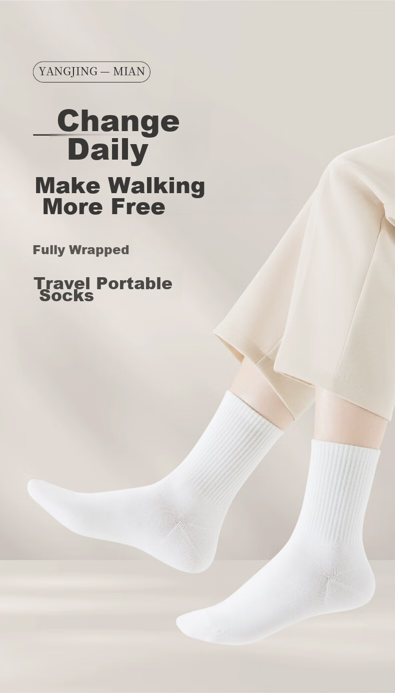 BADIGAO Disposable Socks for Men And Women, Thick Spring And Summer Travel Compression Mid-Calf Short Socks, Portable for Men's Business Trips 1