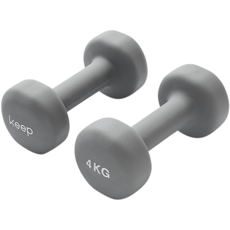Keep Color-Coated Dumbbells, Men's And Women's Home Fitness Muscle Shaping Light And Heavy Weight Rock Gray, 4kg*2