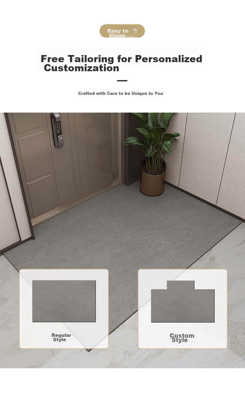 Qiqijia Leather Rubber Entrance Mat, Foyer Carpet, Doormat, Dirt-Resistant, Water-Absorbing, Non-Slip Foot Mat, 100*140cm 5