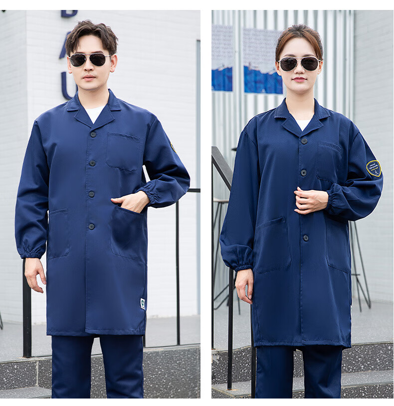 Laurie Acid-Base Resistant Anti-Static Lab Coat Durable Laboratory Workwear Chemical Factory Workshop Protective Clothing Customizable 4