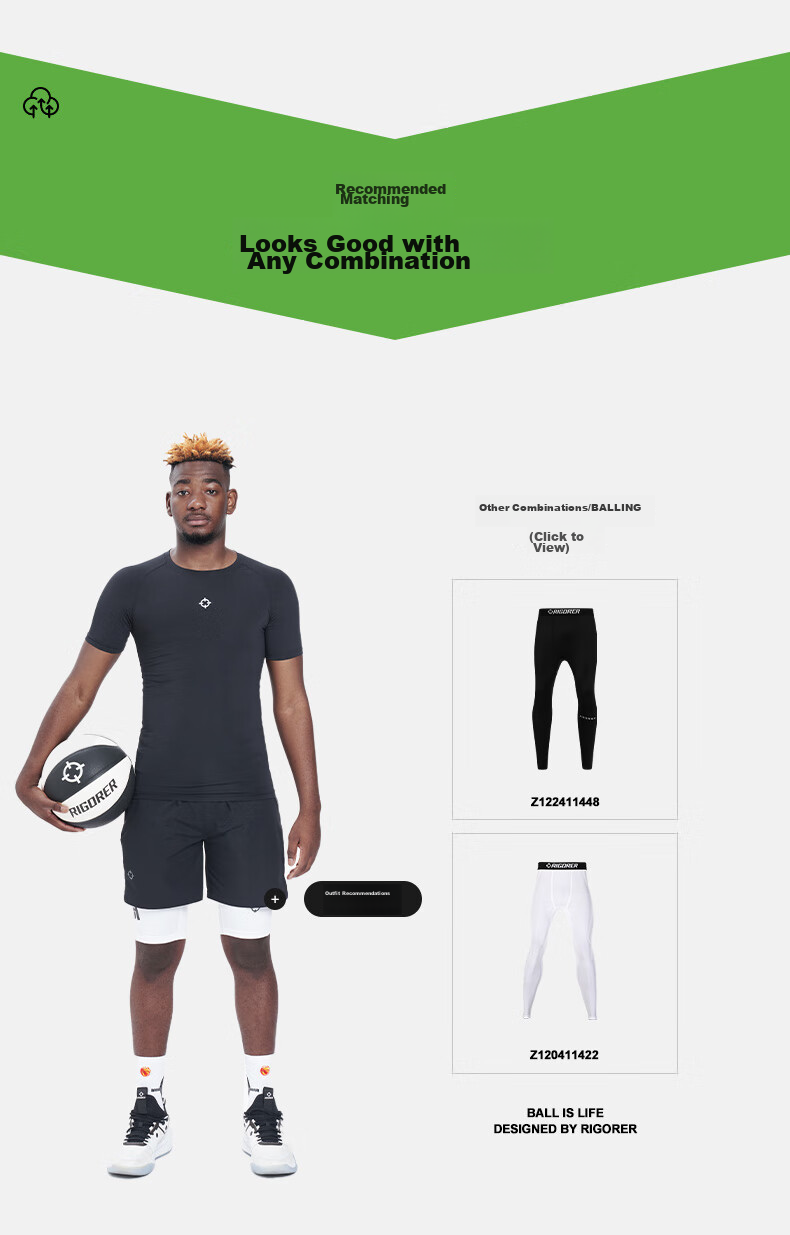 RIGORER Men's Short-Sleeve Compression Shirt, Round Neck, Sports Basketball Running Training Fitness Tight-Fitting Slimming Highlighting Line Top 7