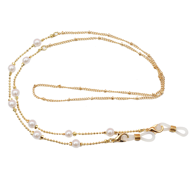 DRATRA Eyeglasses Chain for Women, Anti-Loss Beaded Necklace, Metal Lanyard, Neck Strap, Sunglasses Chain, Fashion Accessory