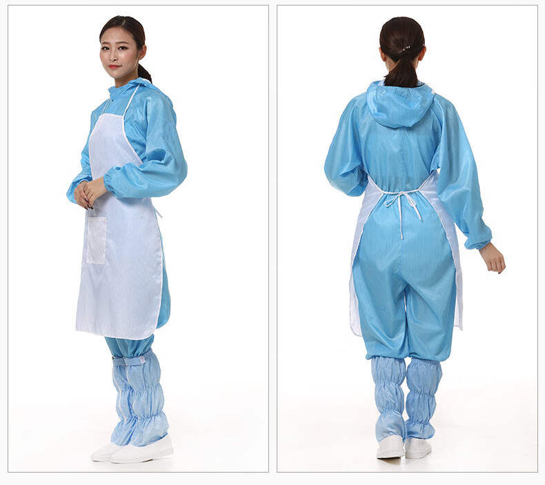 BAIGE Anti-Static Apron, Dust-Free Workshop Food Dust-Proof Apron, Work Apron Workwear, White [1 Piece], CW774561 6